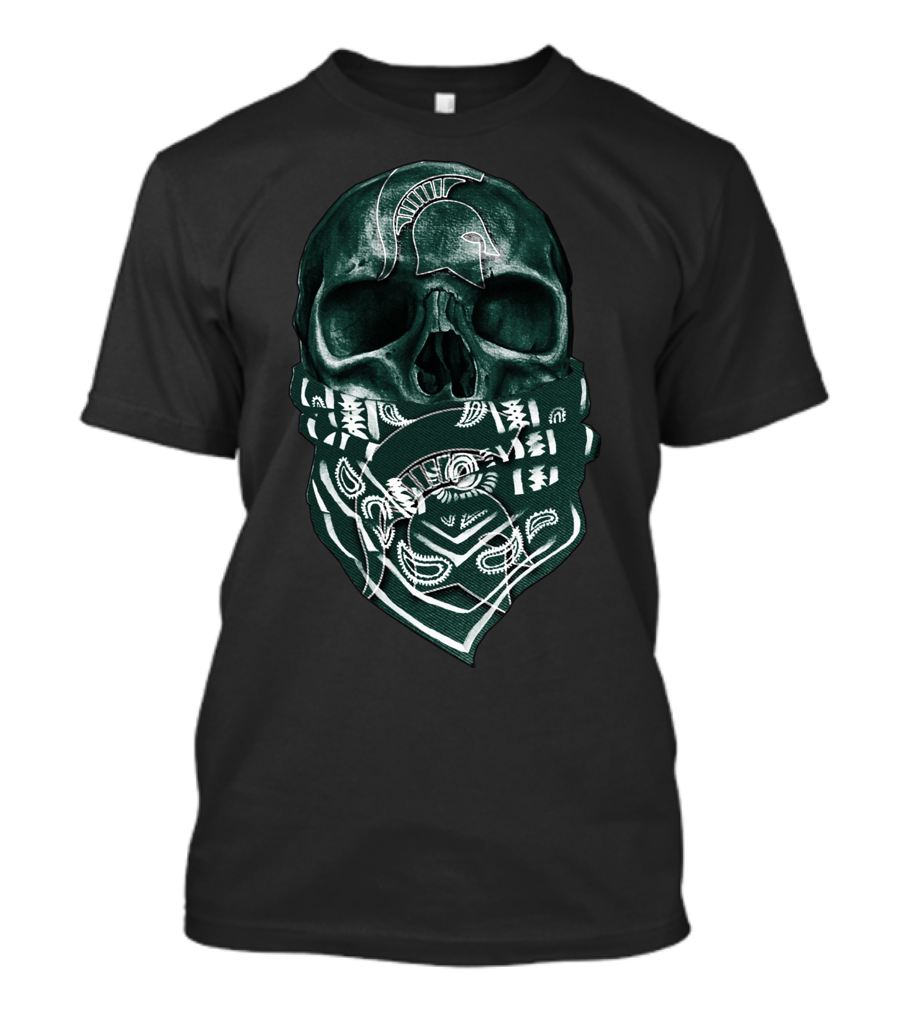Skull Michigan State Spartans Bandana Style Spartan T-Shirt