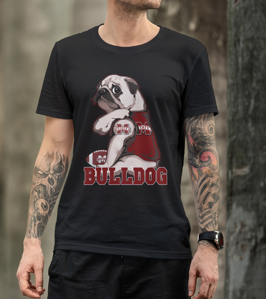 Pug Bulldogs Mississippi State Football State M T-Shirt