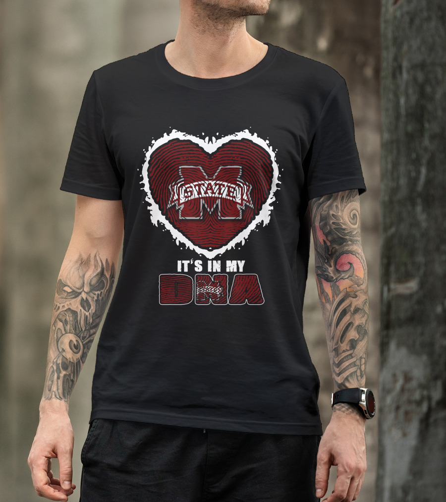 Mississippi State Bulldogs It's In My DNA Heart T-Shirt