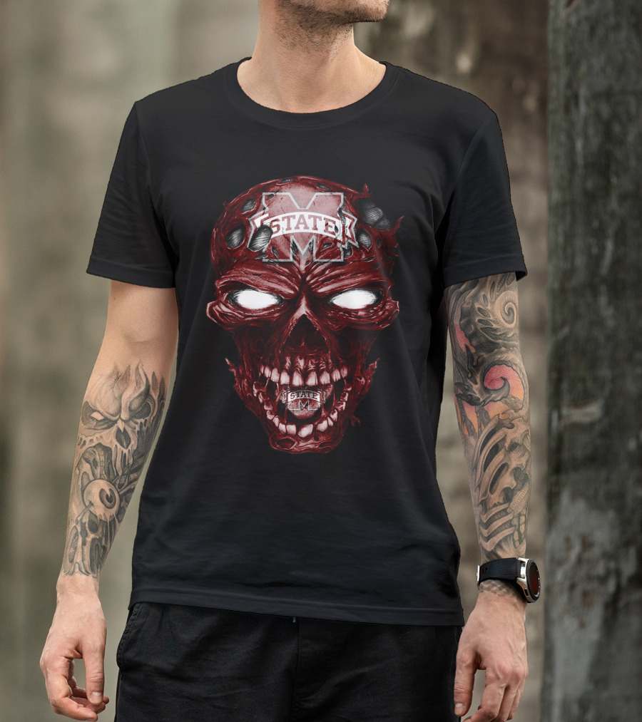 Mississippi State Bulldogs Skull T-Shirt