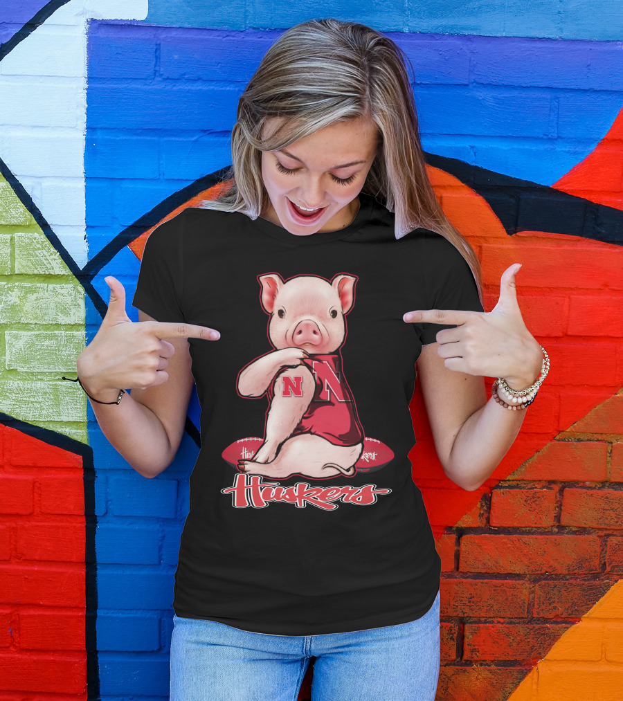 Pig N Nebraska Huskers Football T-Shirt