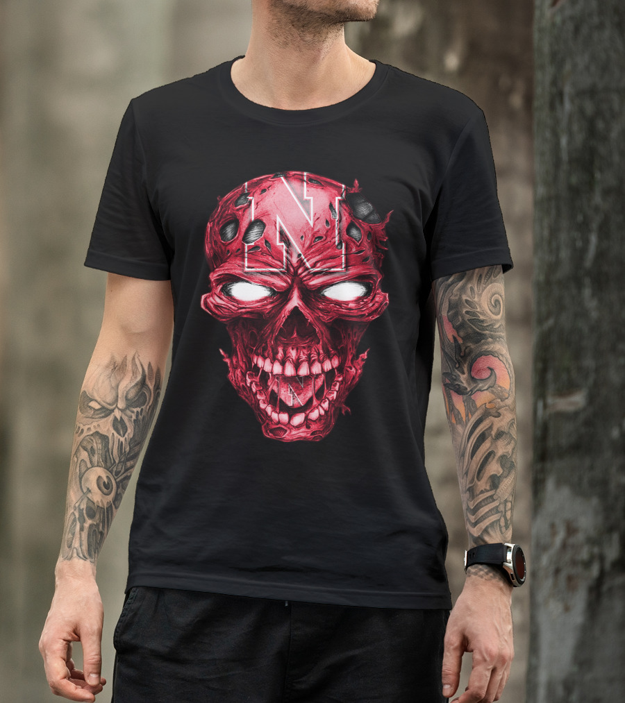 Nebraska Cornhuskers Skull With N T-Shirt