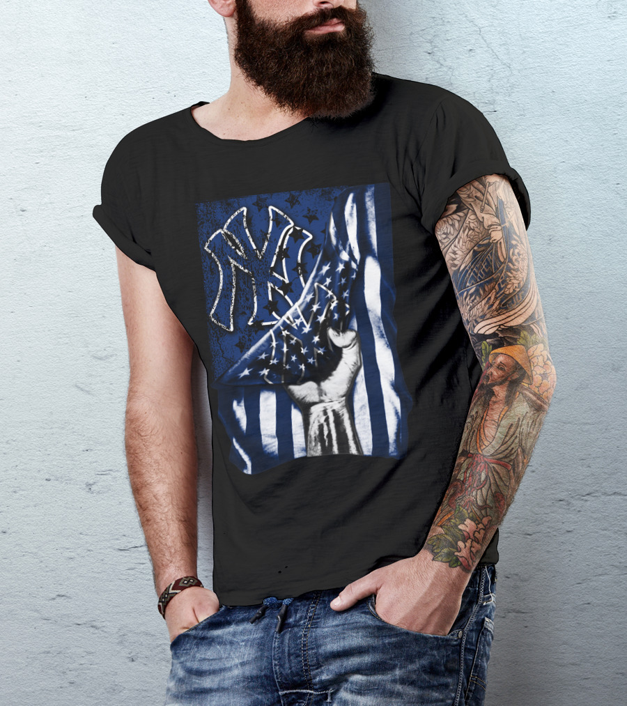 New York Yankees NY American Flag Star Motif T-Shirt