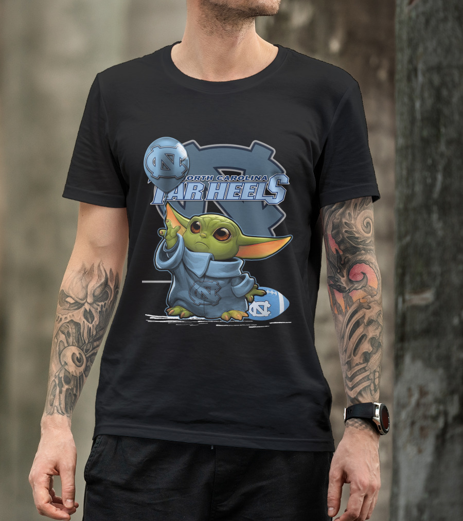 North Carolina Tar Heels Yoda Football Basketball T-Shirt