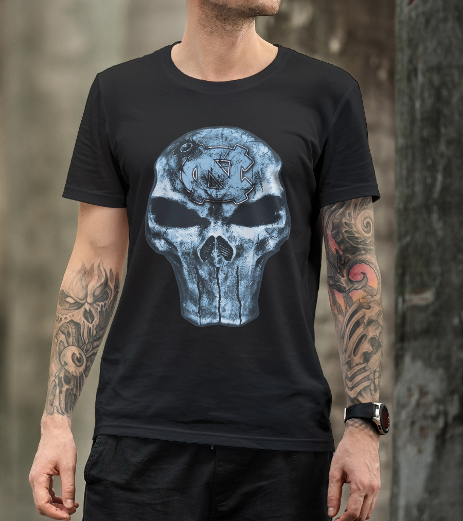 North Carolina Tar Heels Skull With UNC T-Shirt