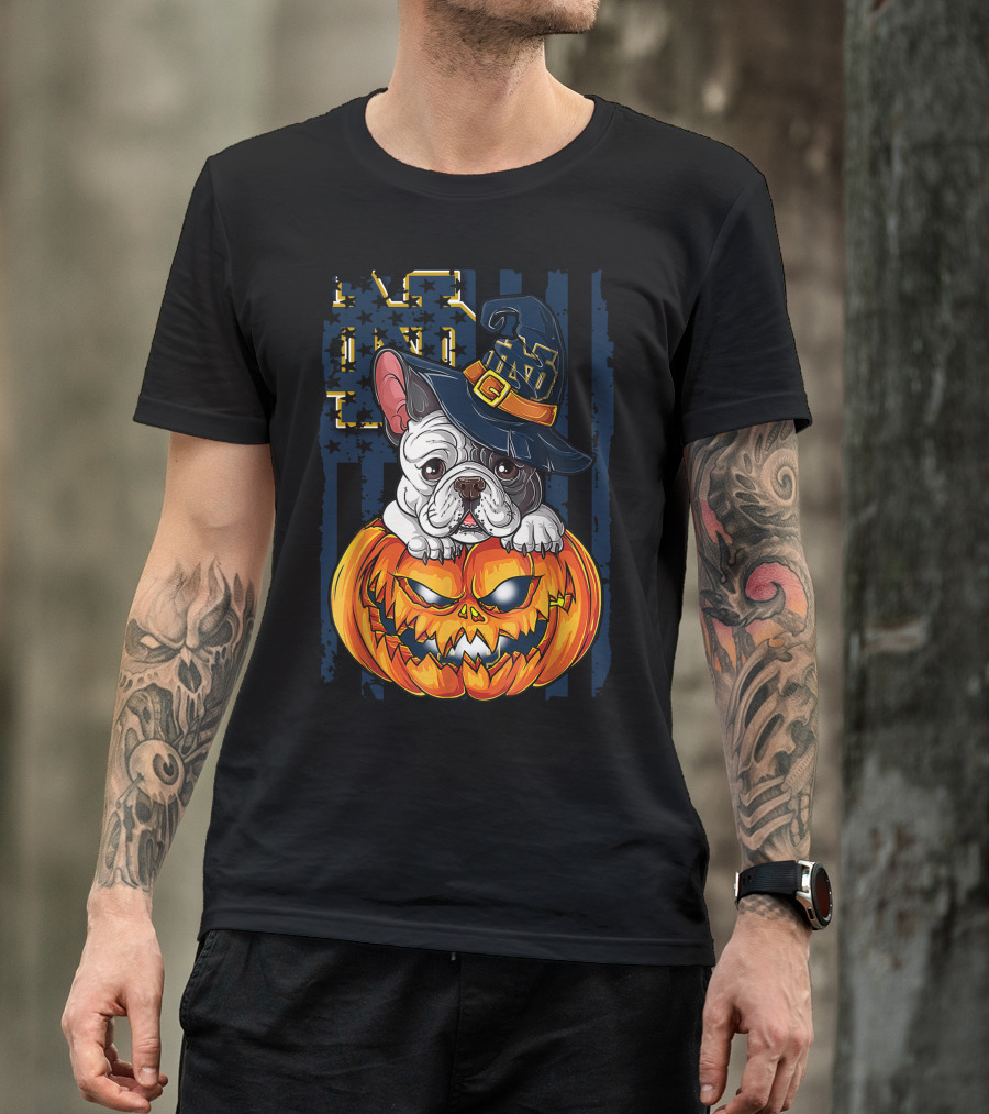 Notre Dame Bulldog Halloween Pumpkin T-Shirt