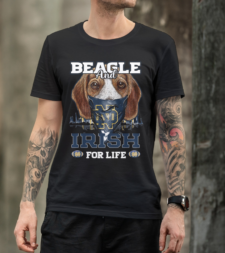 Beagle And Irish Notre Dame ND For Life T-Shirt