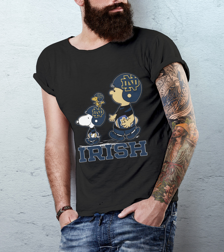 Snpfootball Notre Dame Fighting Irish Peanuts Characters Collaboration T-Shirt
