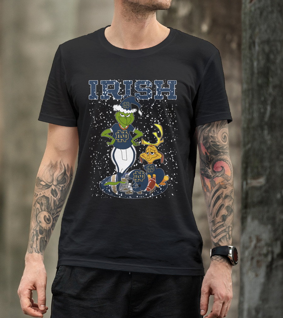 Grinchxmas Notre Dame IRISH ND Football Snowflakes T-Shirt