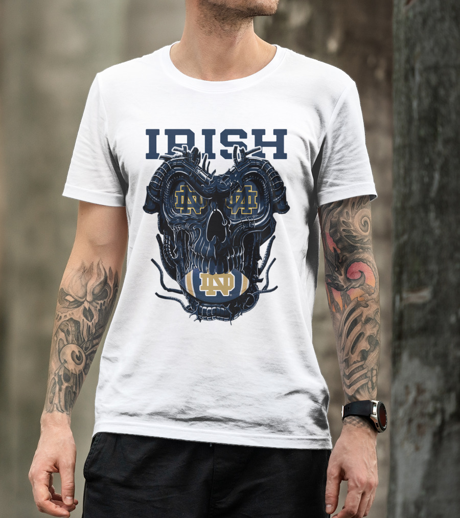 Dragonskull Notre Dame Irish ND Football Skull T-Shirt