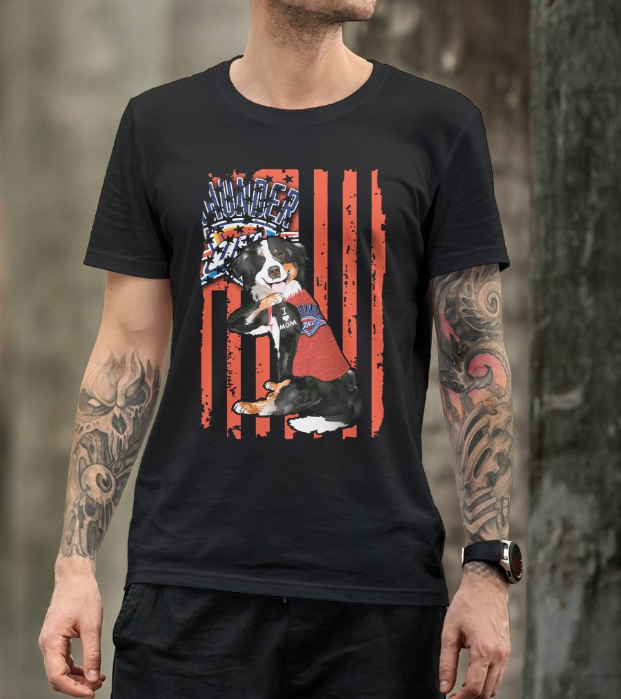 Thunder Oklahoma City Border Collie I Love Mom T-Shirt