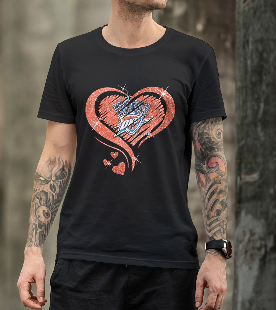 Heart Diamond OKC Thunder Sparkle T-Shirt