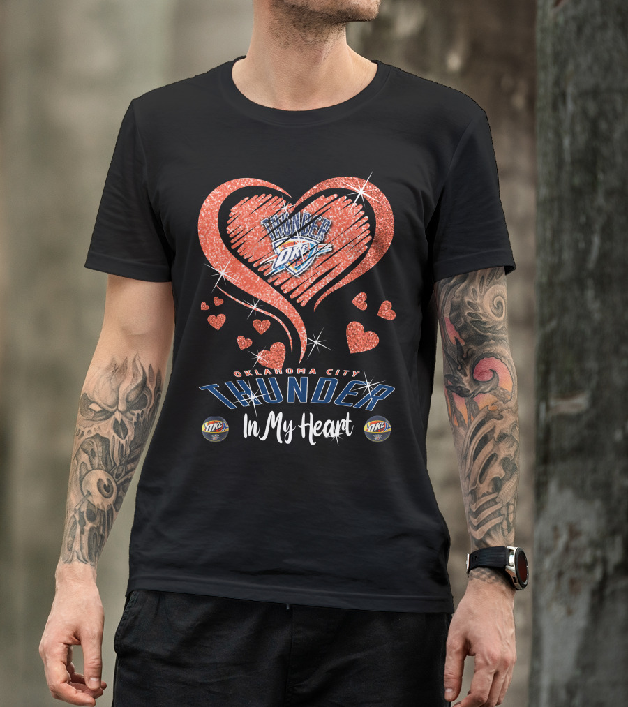 Oklahoma City Thunder Sparkling Heart In My Heart T-Shirt