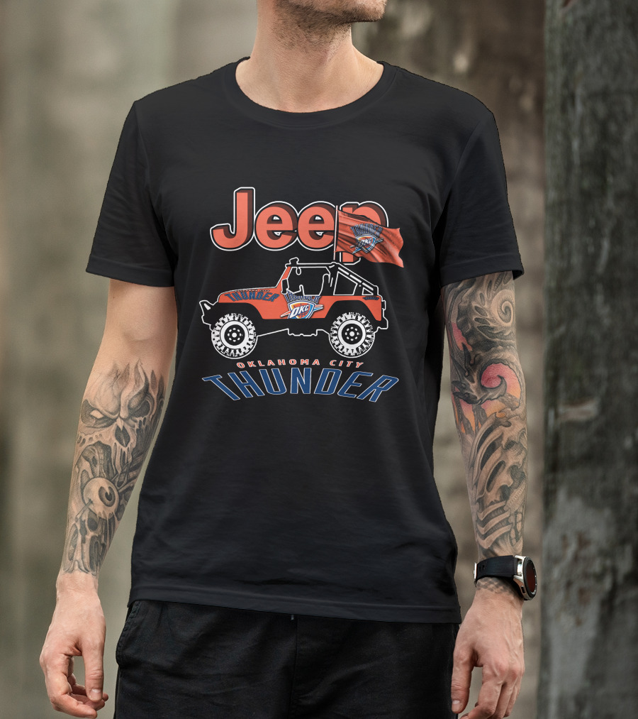 Jeep Oklahoma City Thunder OKC Basketball Team T-Shirt