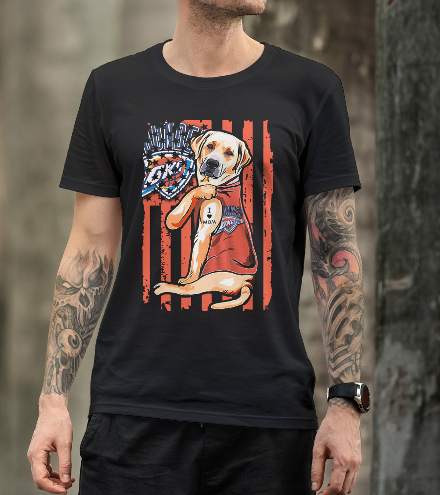 Labrador Retriever I Love Mom Oklahoma City Thunder T-Shirt