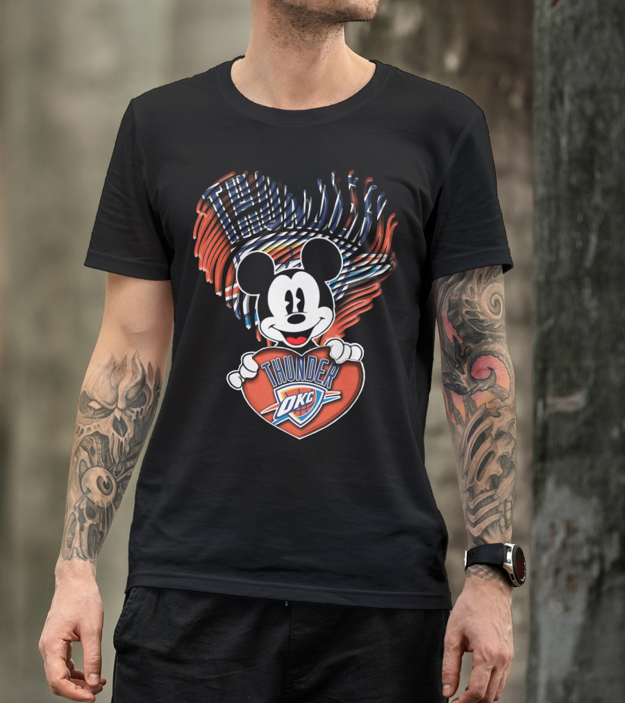 Thunder OKC Mickey Heart T-Shirt