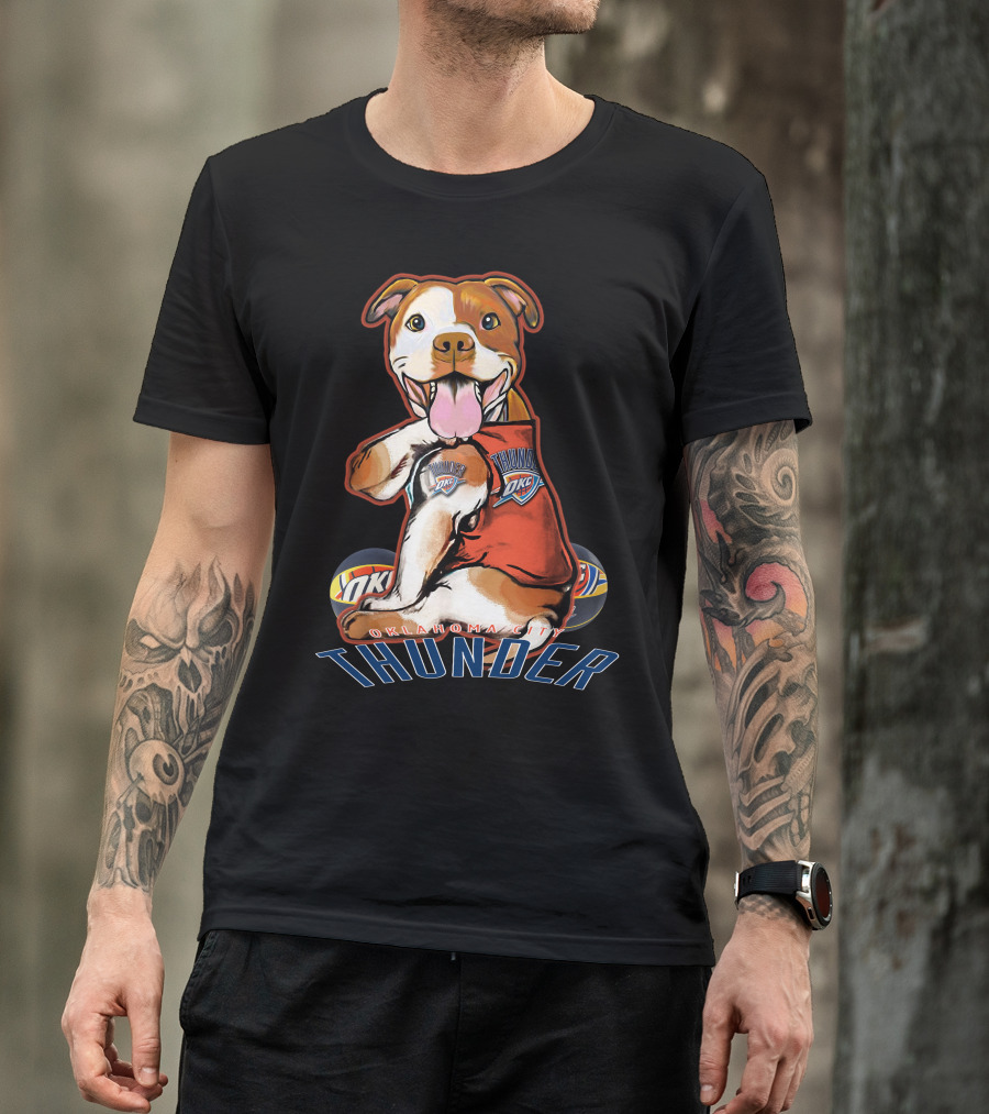 Oklahoma City Thunder Pitbull Dog OKC Basketball T-Shirt