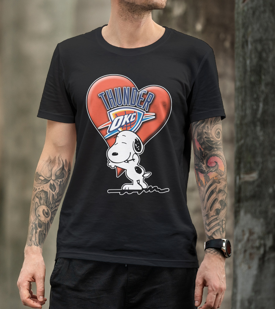 Snp V1 Oklahoma City Thunder Okc Snoopy Heart T-Shirt