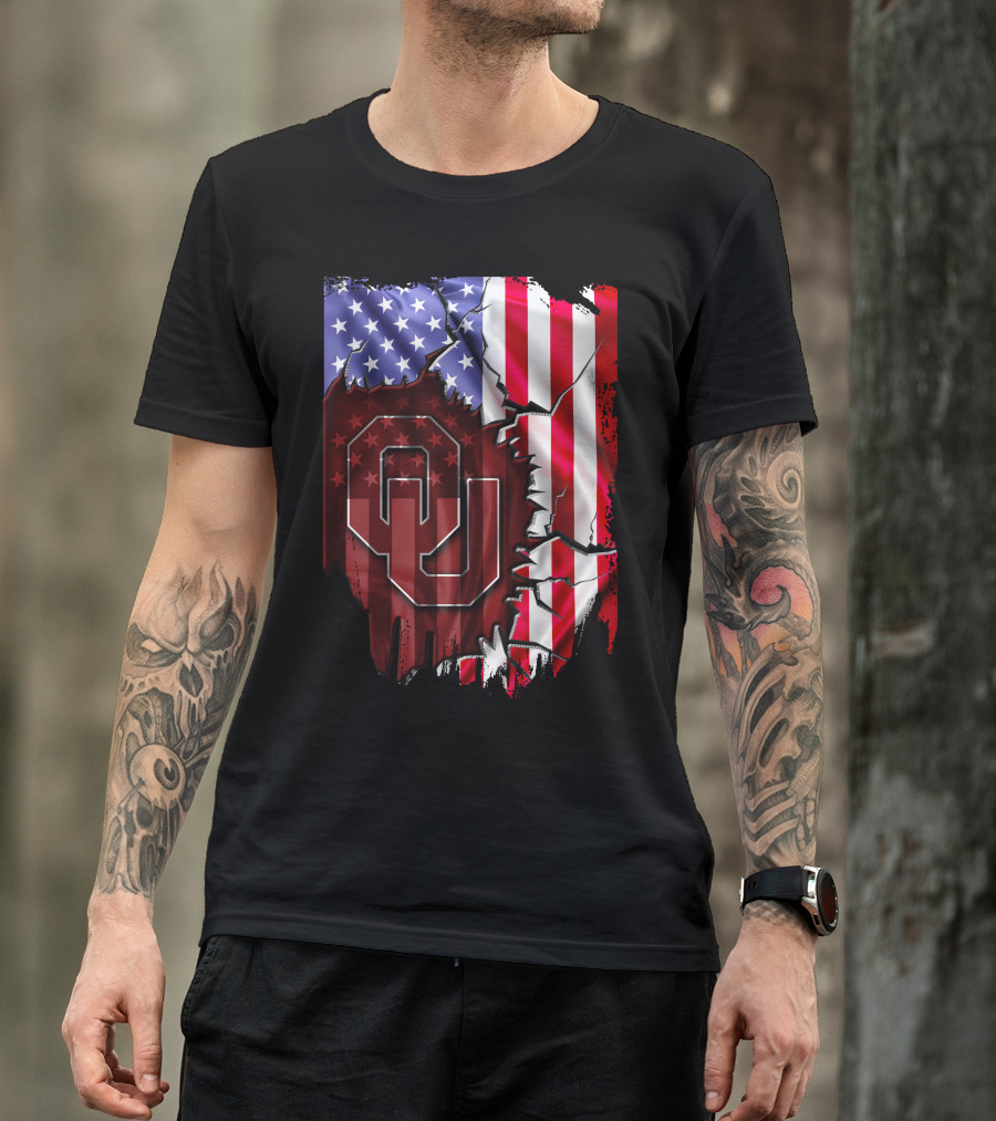 American Flag Oklahoma Sooners OU T-Shirt
