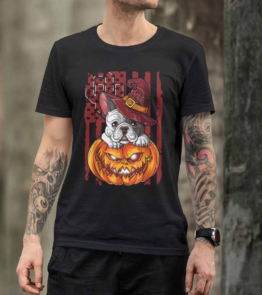 Hlw Bulldog Halloween Pumpkin Oklahoma Sooners T-Shirt
