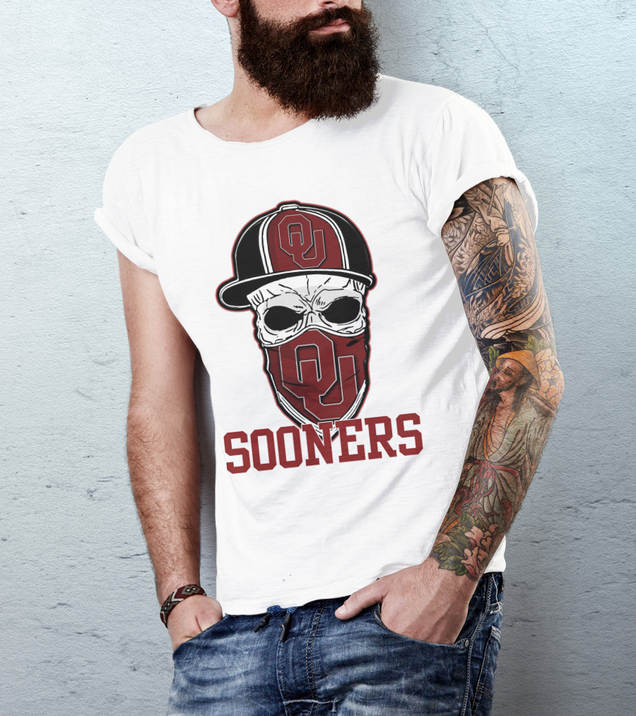 OU Sooners Skull Hat T-Shirt