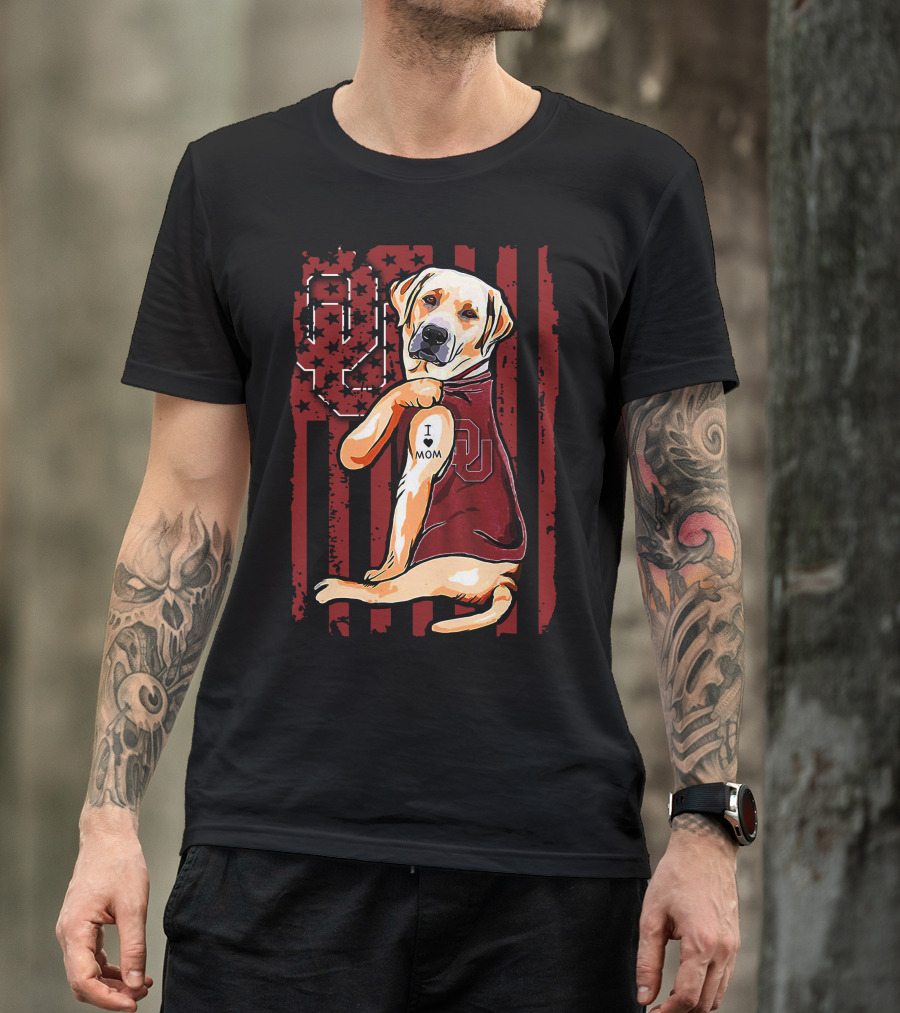 OU Labrador Retriever I Love Mom Oklahoma Sooners T-Shirt