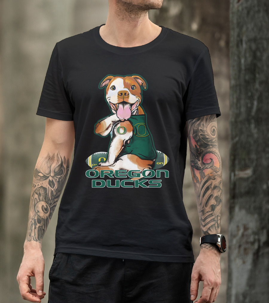 Pittbull Oregon Ducks Football Team Spirit Dog T-Shirt
