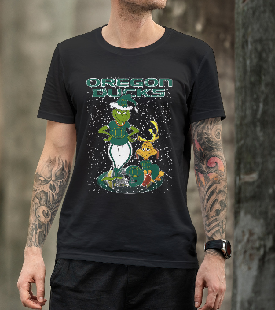Oregon Ducks Grinchxmas Football Holiday T-Shirt