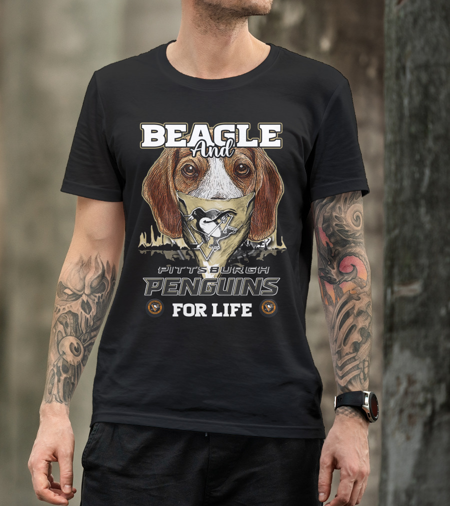 Beagle And Pittsburgh Penguins For Life T-Shirt