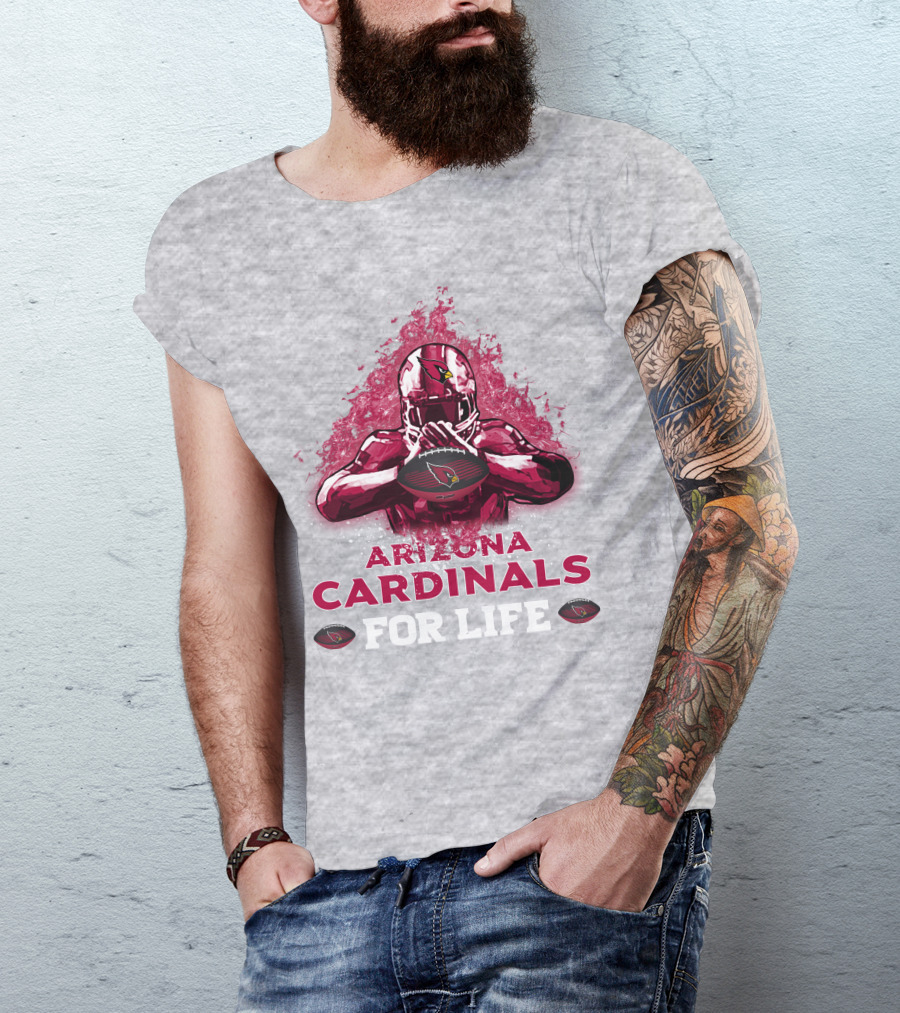Arizona Cardinals For Life Football Helmet Emblem T-Shirt