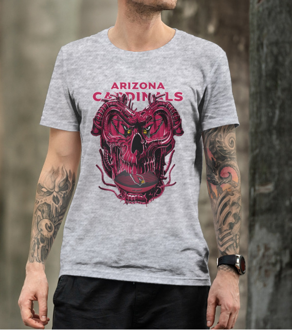 Arizona Cardinals Dragonskull Fusion Gridiron T-Shirt