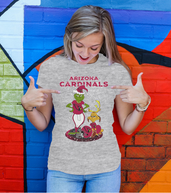 Arizona Cardinals Grinch Christmas Football Fun T-Shirt