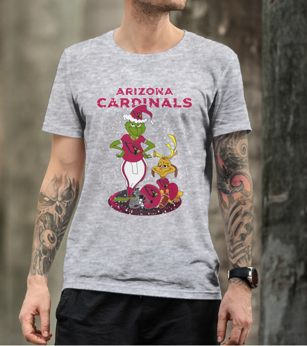 Arizona Cardinals Grinch Christmas Football Fun T-Shirt