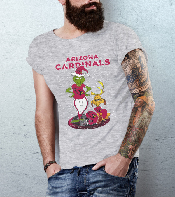 Arizona Cardinals Grinch Christmas Football Fun T-Shirt
