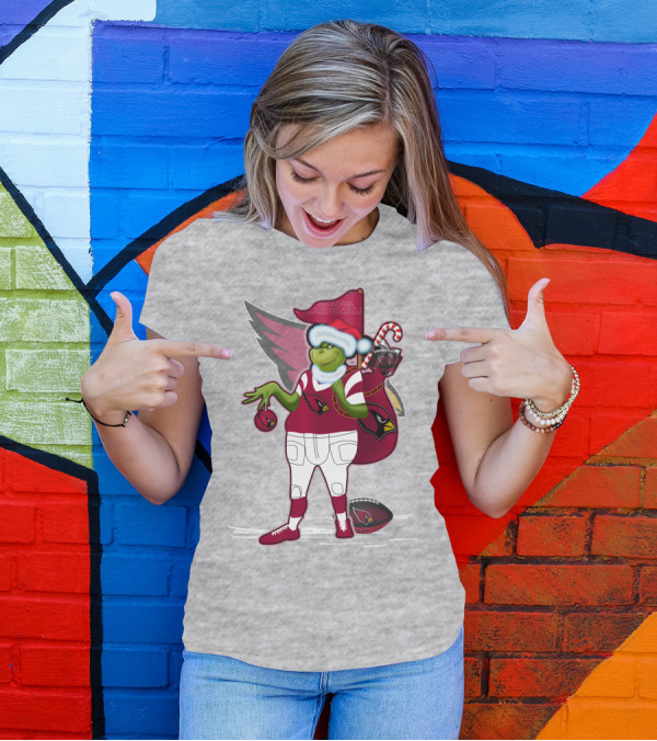 Grinchxmas Arizona Cardinals Christmas Football Fan Holiday Spirit T-Shirt