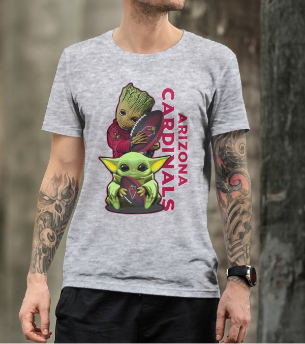 Grzd Arizona Cardinals Groot Baby Yoda Football T-Shirt