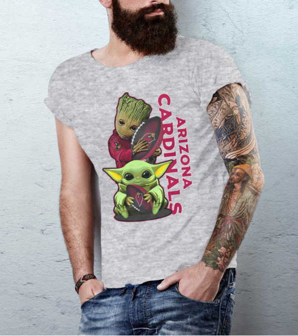 Grzd Arizona Cardinals Groot Baby Yoda Football T-Shirt