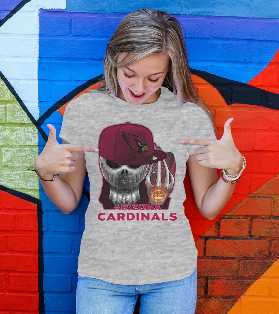 Arizona Cardinals Jackskull Pumpkin Helmet T-Shirt