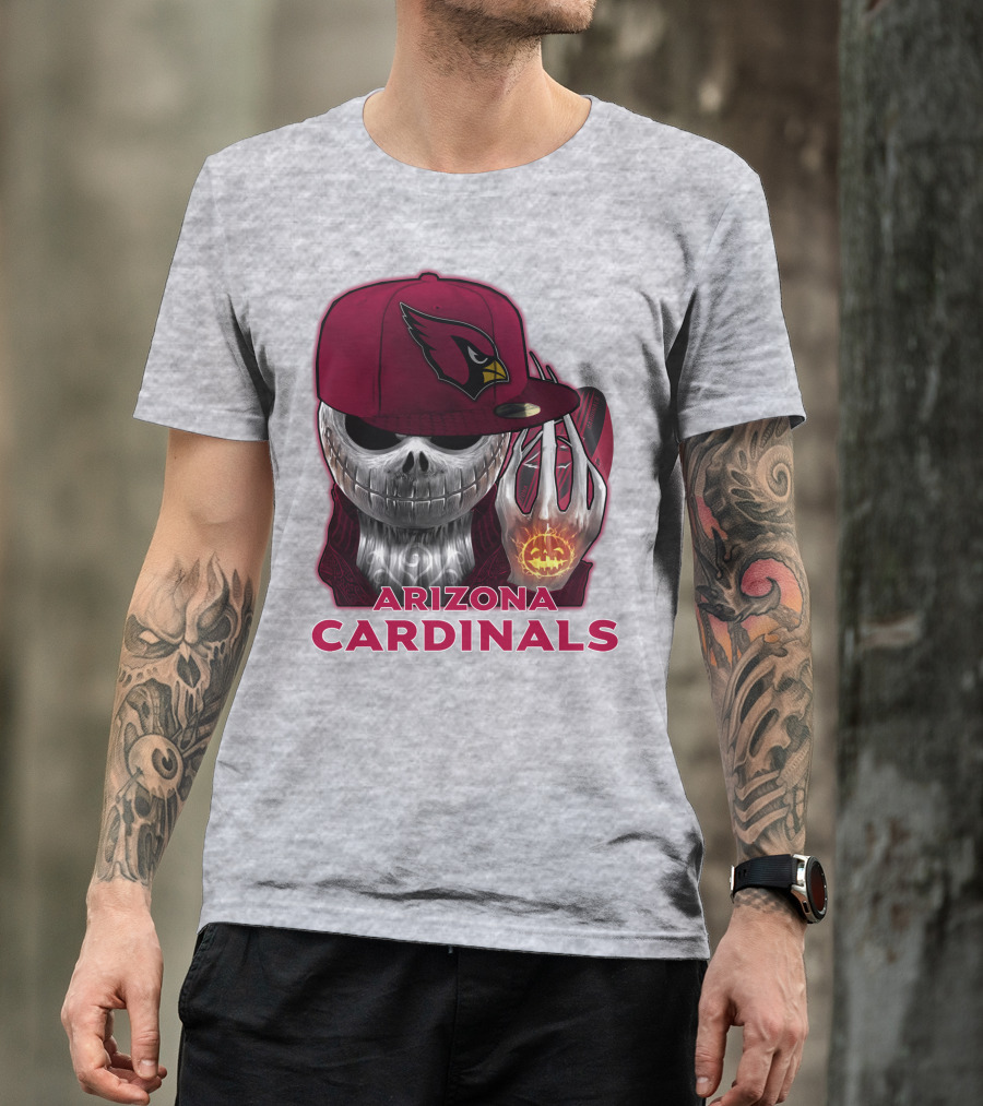 Arizona Cardinals Jackskull Pumpkin Helmet T-Shirt