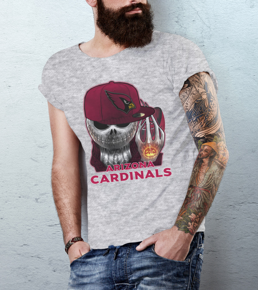 Arizona Cardinals Jackskull Pumpkin Helmet T-Shirt
