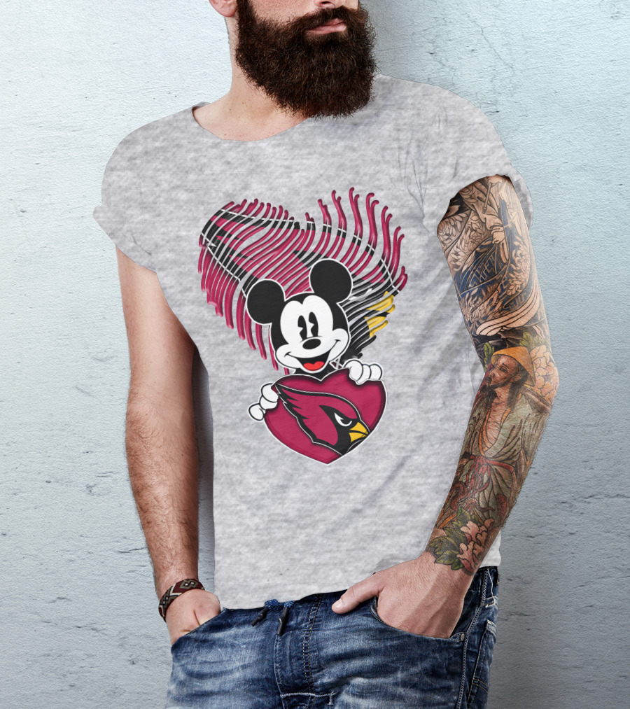 Mick Arizona Cardinals Heart T-Shirt