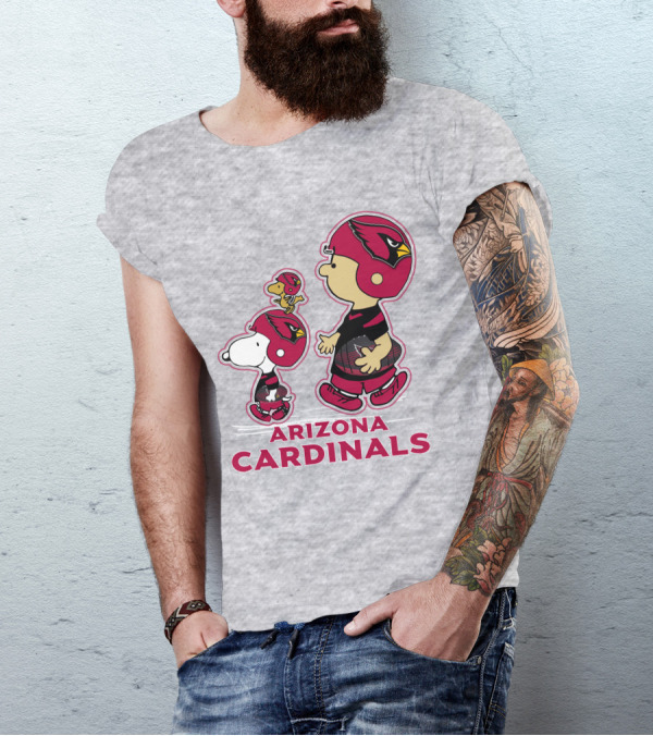 Snpfootball Arizona Cardinals Peanuts Characters Football Helmets T-Shirt