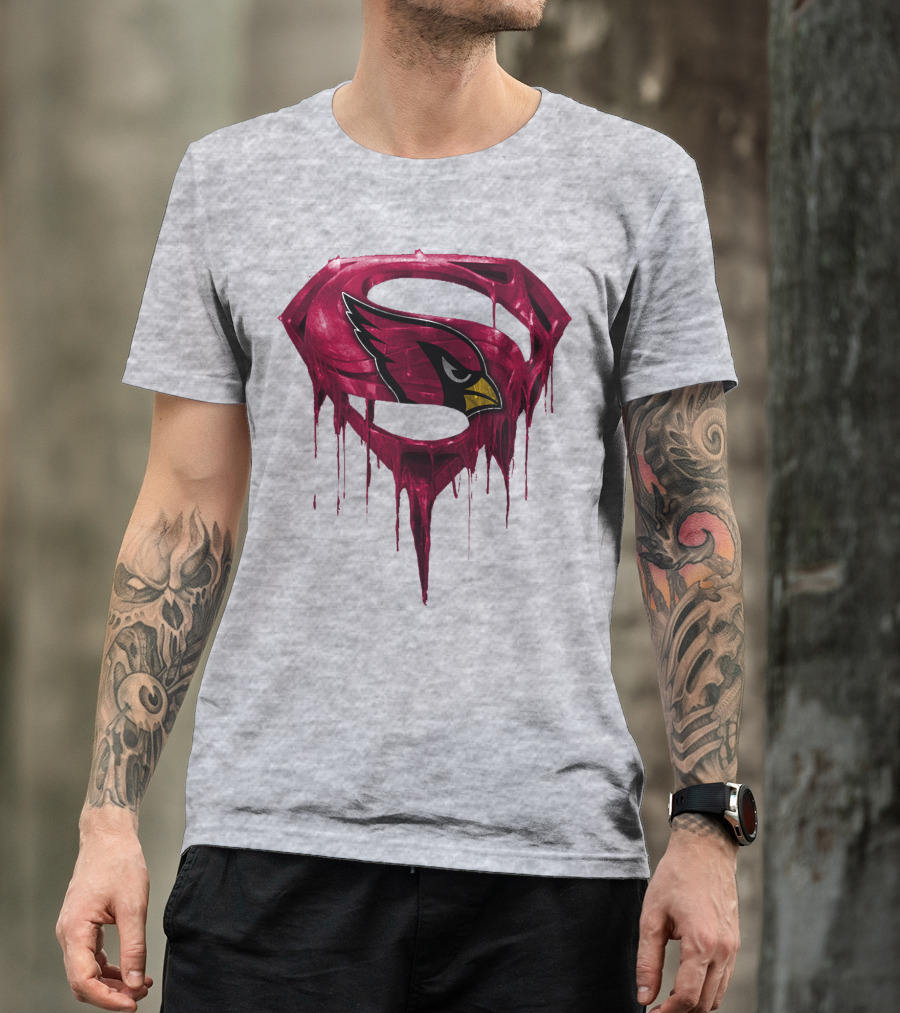 SPM Arizona Cardinals Dripping Super Hero Emblem T-Shirt
