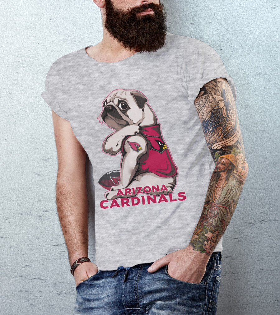 Arizona Cardinals Pug Sports Fan T-Shirt