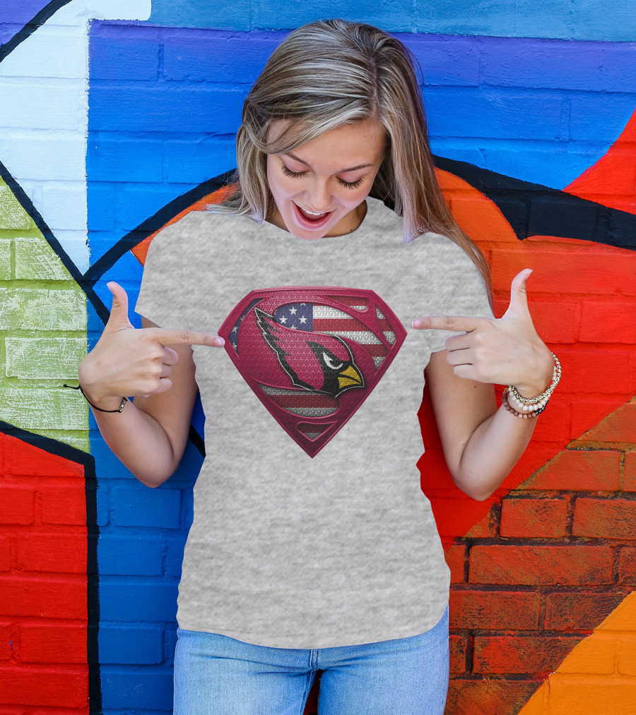 Spm Arizona Cardinals Superman American Flag T-Shirt