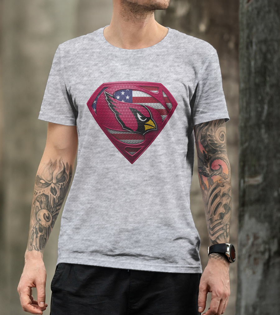 Spm Arizona Cardinals Superman American Flag T-Shirt