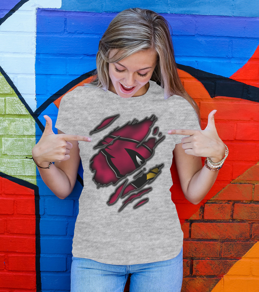 Torn Arizona Cardinals Logo Ripped T-Shirt