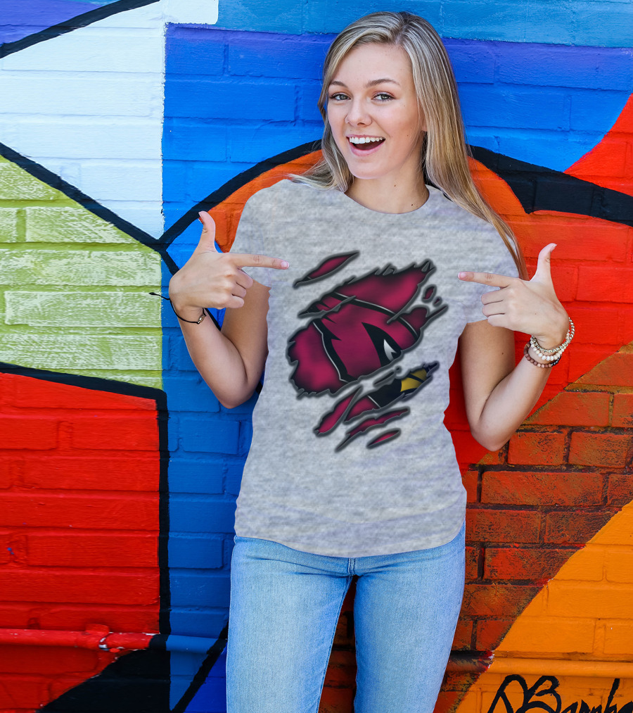 Torn Arizona Cardinals Logo Ripped T-Shirt