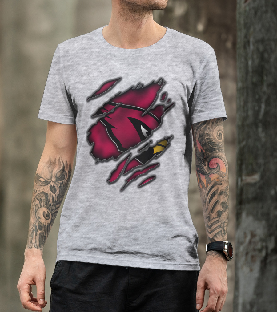 Torn Arizona Cardinals Logo Ripped T-Shirt