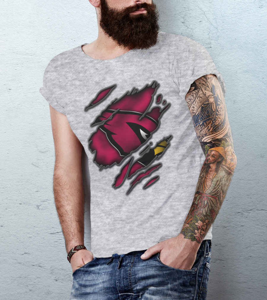 Torn Arizona Cardinals Logo Ripped T-Shirt